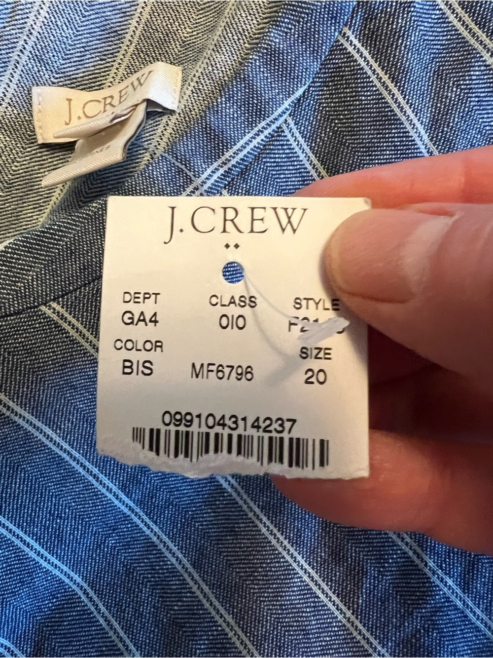 J. Crew Linen Dress Blue Stripe Sleeveless Fit & Flare Open Back NWT Size 20 - Picture 2 of 13